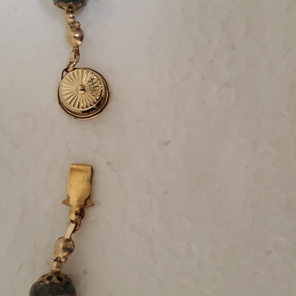 COPY - HANDMADE Green Zebra Jasper Bead & 14K Gold Handmade Necklace & Earrings - Picture 6 of 11